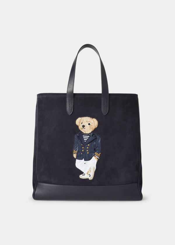 Men's Ralph Lauren Suede Polo Bear Tote Bags | 872190MLR